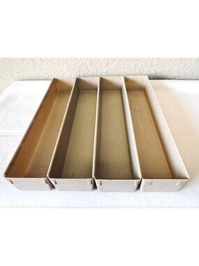 Lot 4 Vintage Rubbermaid Interlocking Drawer Organizer Almond 14.5”x2.5”x2”high